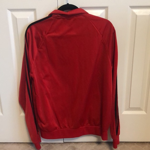Mens Red Adidas Zip Up Windbreaker Sweater (Size M) - Picture 4 of 4